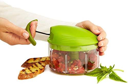 Green manual pull string food chopper — photo 4