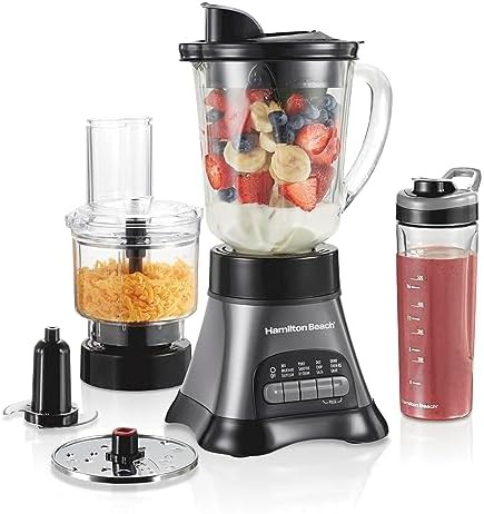 Gray blender and food processor combo