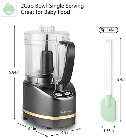 Metallic grey mini electric food processor — photo 3