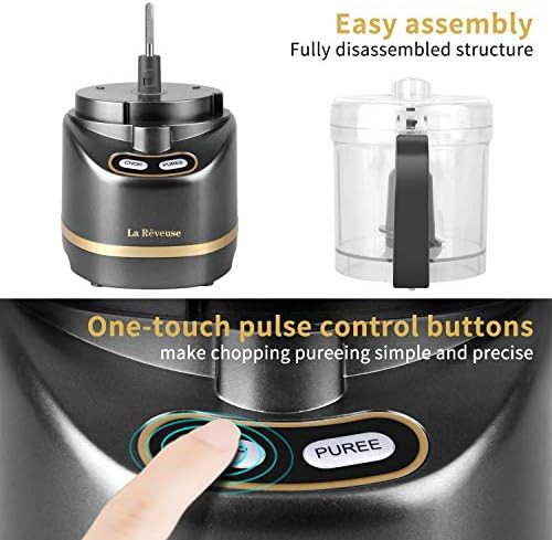 Metallic grey mini electric food processor — photo 4