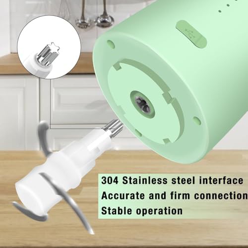 Cordless green glass mini food chopper — photo 4