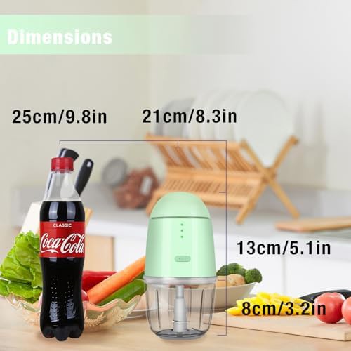 Cordless green glass mini food chopper — photo 5