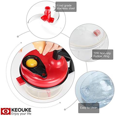 Red hand crank large food processor — photo 4
