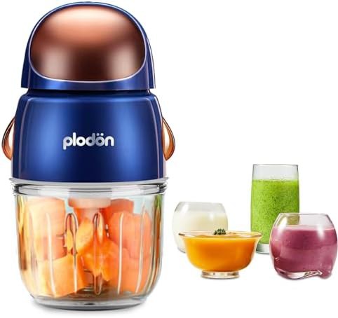 Blue spaceman themed baby food blender