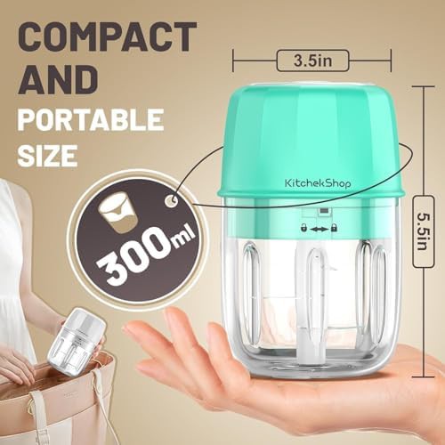 Green cordless mini garlic and spice chopper — photo 3