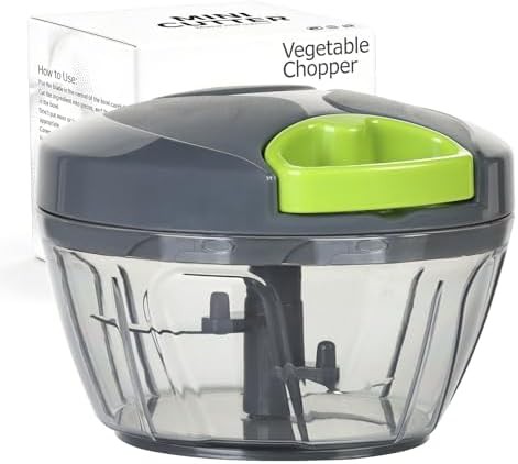 Compact grey manual food chopper 500ml