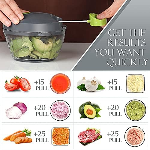 Compact grey manual food chopper 500ml — photo 3