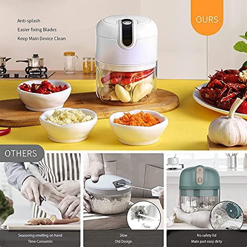 Portable electric mini garlic chopper white — photo 4