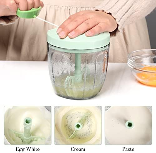 Green manual food processor 900ml capacity — photo 3