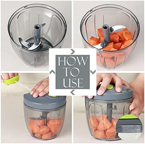 Grey manual vegetable chopper 900ml capacity — photo 5