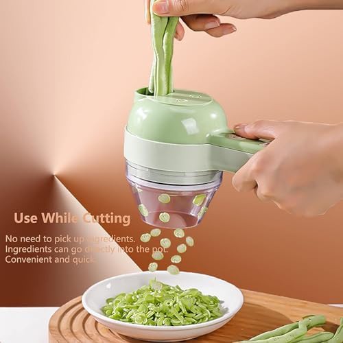 Green cordless portable vegetable slicer — photo 3