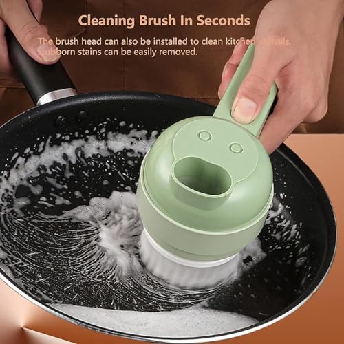 Green cordless portable vegetable slicer — photo 4