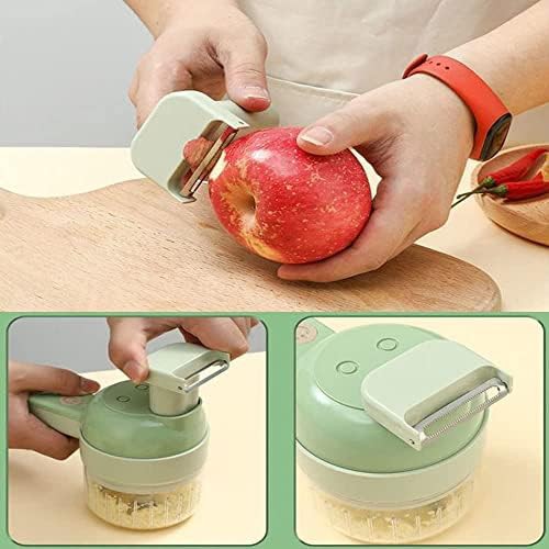 Green cordless portable vegetable slicer — photo 5