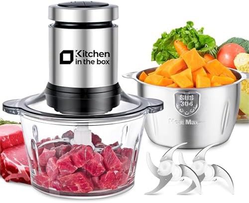 Black meat grinder with two bowls