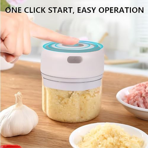 Green rechargeable mini garlic chopper — photo 4