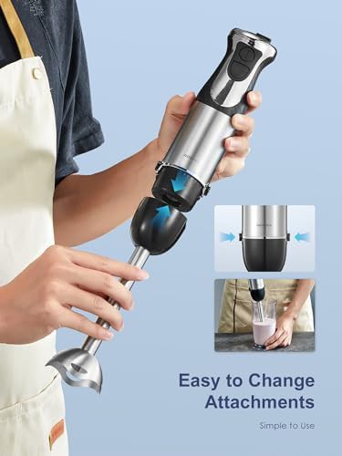 Black 1000W immersion blender with whisk — photo 3