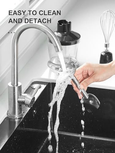 Black 1000W immersion blender with whisk — photo 5