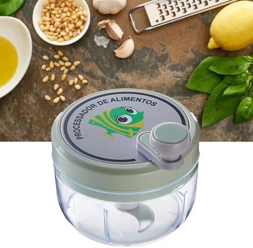 Green manual hand crank garlic chopper — photo 5