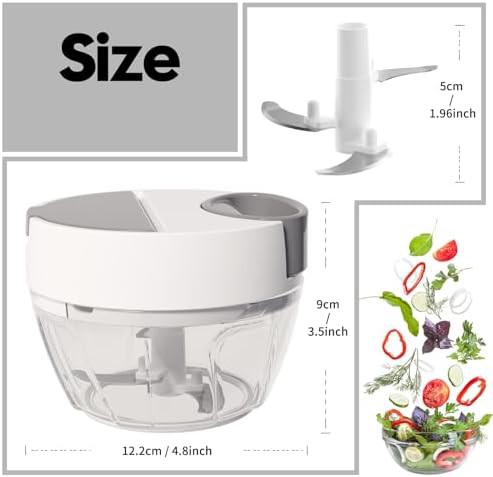White mini manual chopper with feeding inlet — photo 4