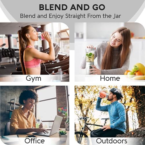 White personal blender with travel cup — photo 3