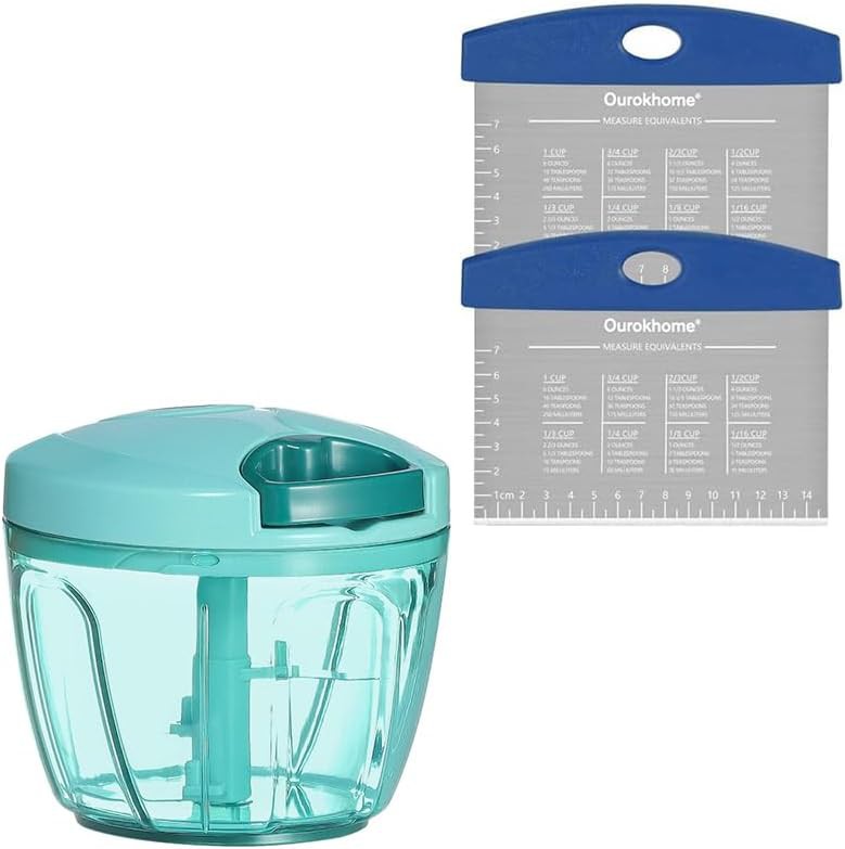 Manual chopper with stainless steel dough scraper