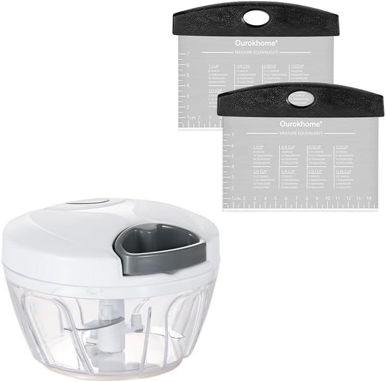 Vegetable chopper and pastry bench cutter set