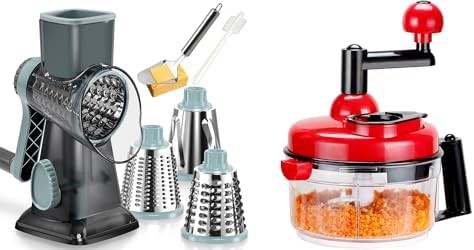 Rotary cheese grater and vegetable shredder