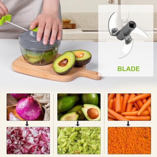 Grey manual pull string chopper 500ml — photo 3