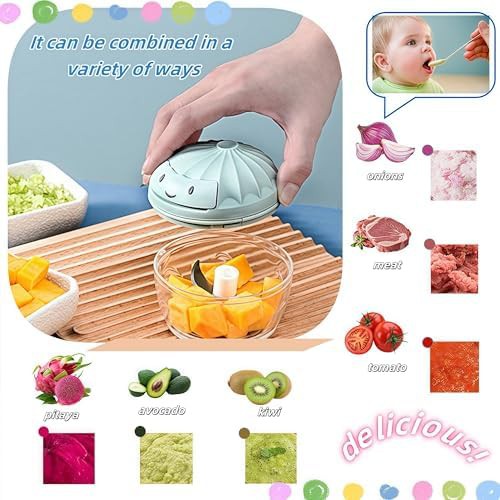 Manual blue pull string vegetable cutter — photo 5