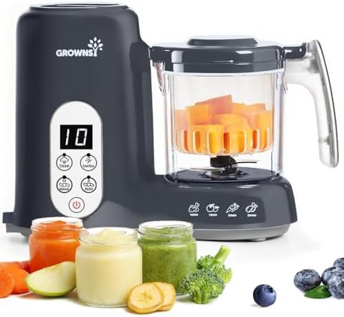 Dark grey baby food steamer and blender