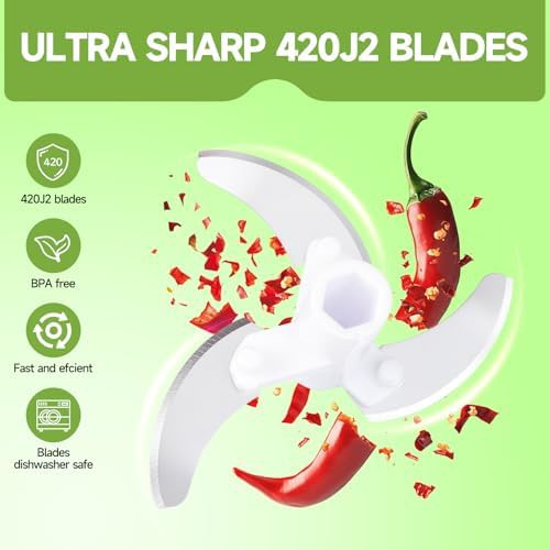 Compact manual garlic mincer in green — photo 4