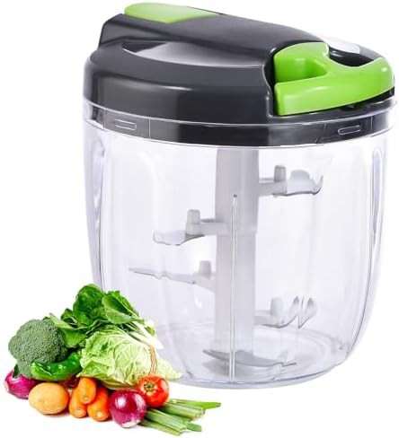 Large manual vegetable chopper in green