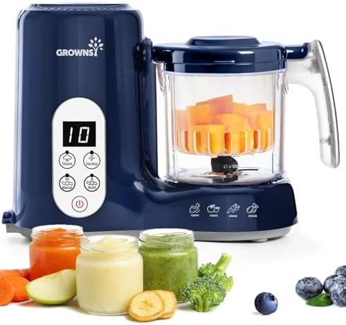 Dark blue steam and blend food maker