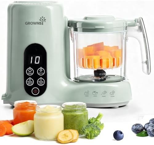 Green baby food steamer and blender machine