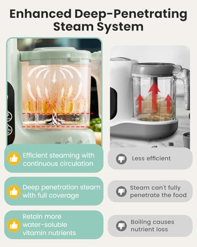 Green baby food steamer and blender machine — photo 4