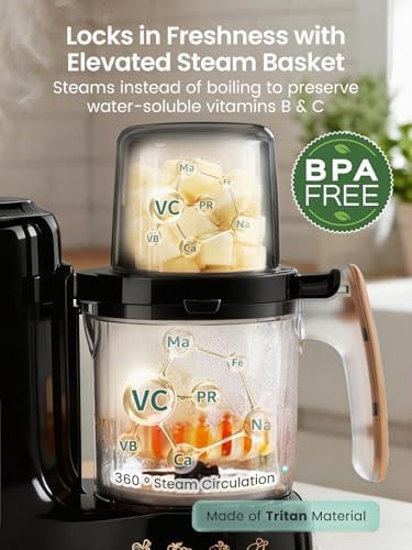 Black and gold baby food steamer processor — photo 3