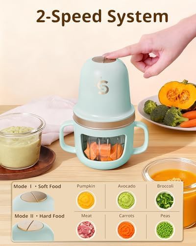 Green glass baby food maker with sleeve — photo 4