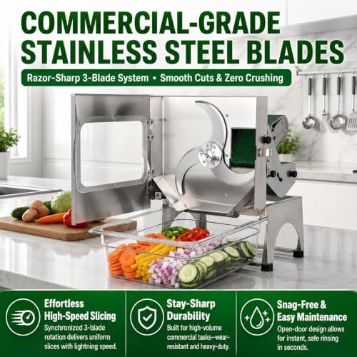 Commercial vegetable slicer with conveyor belt — photo 4