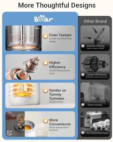 Stainless steel baby food maker with texture control — photo 4