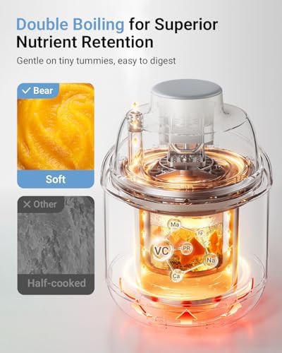 Stainless steel baby food maker with texture control — photo 5