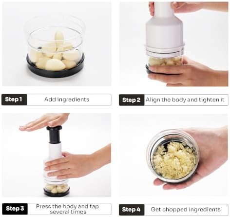 Hand push stainless steel garlic cutter — photo 3