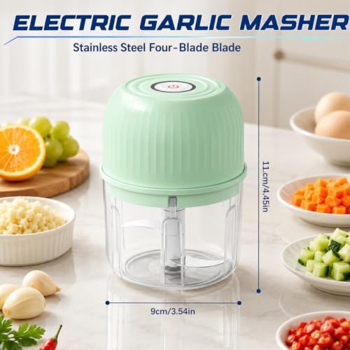 Blue cordless mini garlic chopper — photo 5