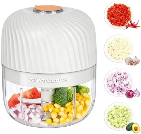 White electric mini garlic chopper 252ml