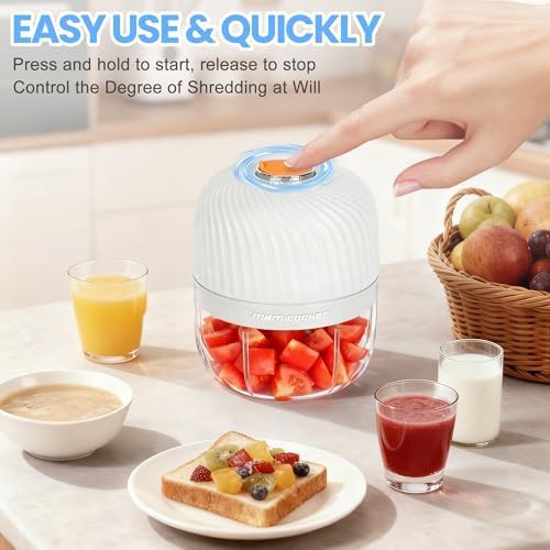 White electric mini garlic chopper 252ml — photo 4