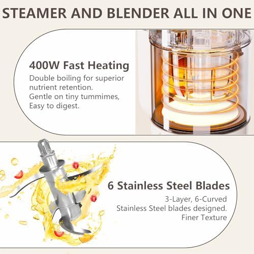 Glass nine in one baby food steamer — photo 4